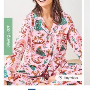Printfresh Pink Holiday Print Pajama Set